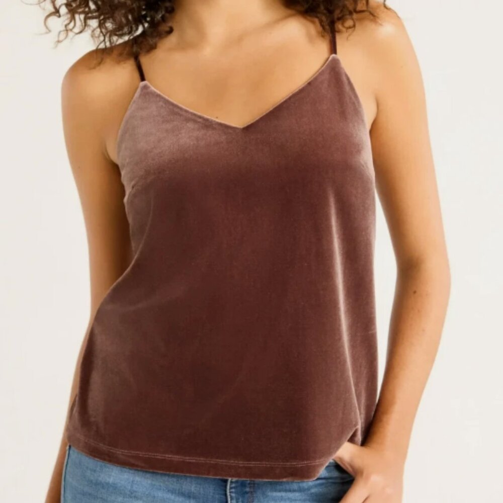 Sofia Jeans Sofia Vergara Brown Velvet Stretch Cami Tank Top NWT Sz M
